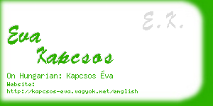 eva kapcsos business card